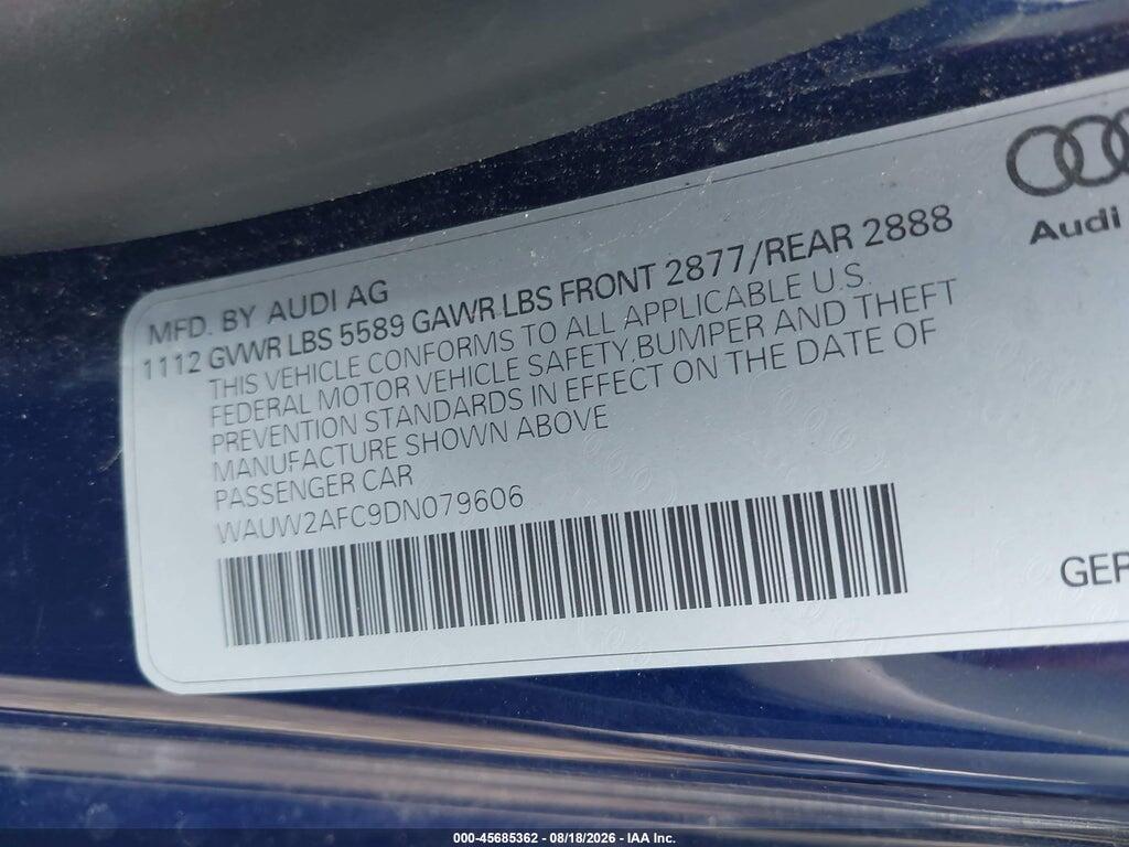 WAUW2AFC9DN079606 2013 AUDI S7 photo no. 9