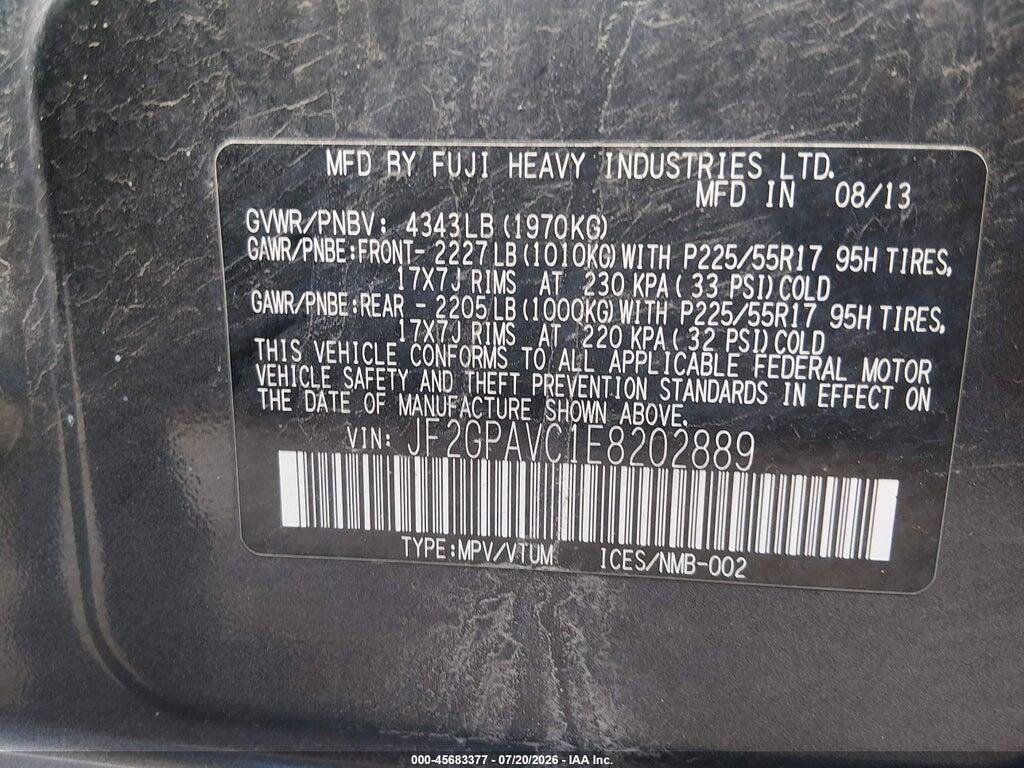 JF2GPAVC1E8202889 2014 SUBARU XV CROSSTREK photo no. 9