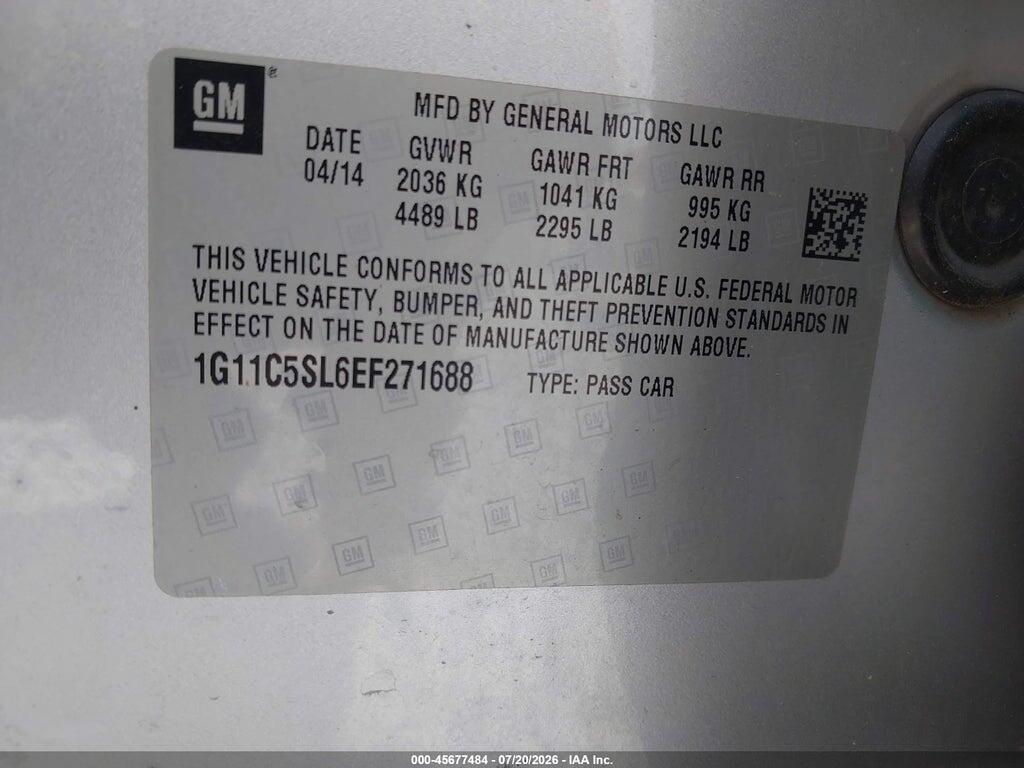 1G11C5SL6EF271688 2014 CHEVROLET MALIBU photo no. 9