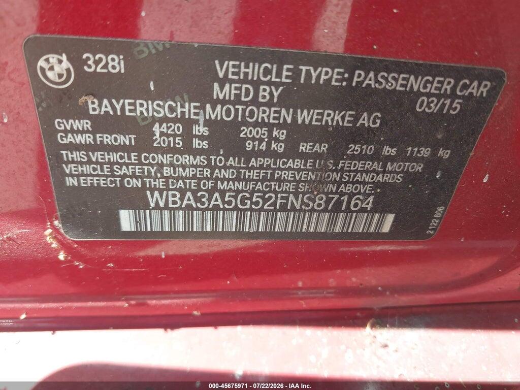 WBA3A5G52FNS87164 2015 BMW 328I photo no. 9