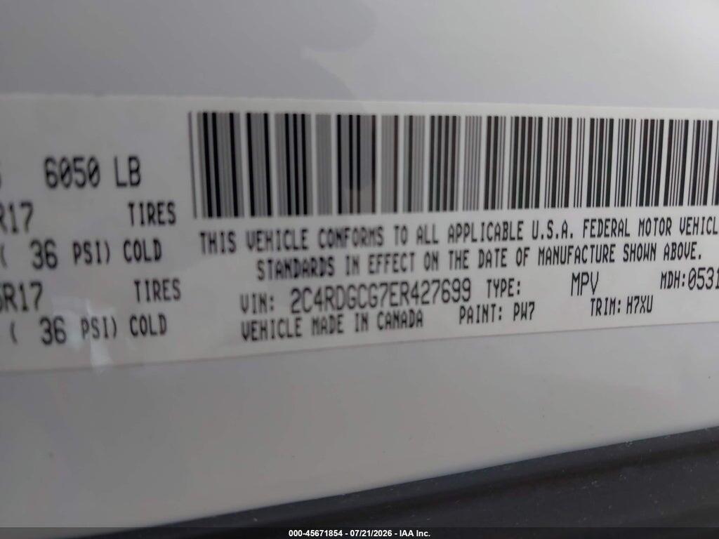2C4RDGCG7ER427699 2014 DODGE GRAND CARAVAN photo no. 9