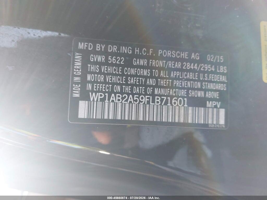 WP1AB2A59FLB71601 2015 PORSCHE MACAN photo no. 9
