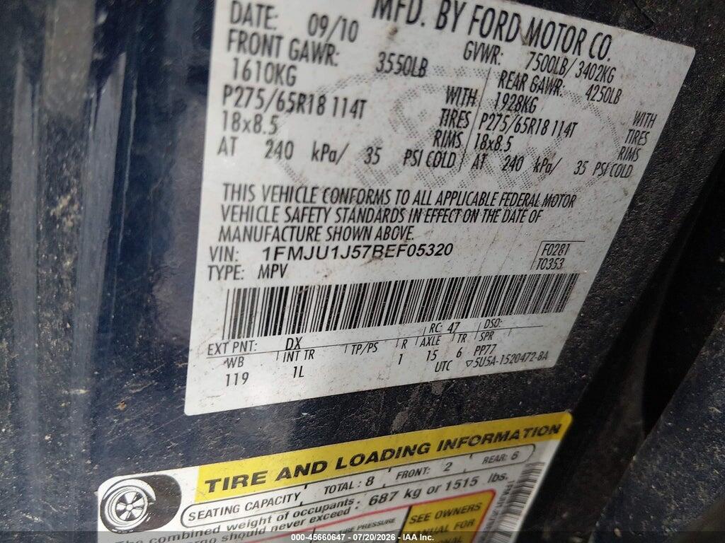 1FMJU1J57BEF05320 2011 FORD EXPEDITION photo no. 9