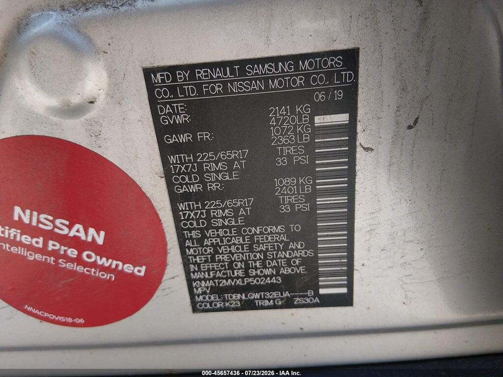 KNMAT2MVXLP502443 2020 NISSAN ROGUE photo no. 9