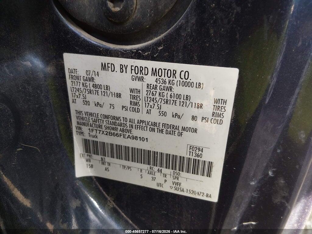 1FT7X2B66FEA98101 2015 FORD F-250 photo no. 9