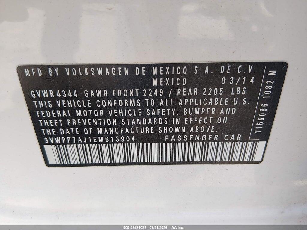 3VWPP7AJ1EM613904 2014 VOLKSWAGEN JETTA SPORTWAGEN photo no. 9
