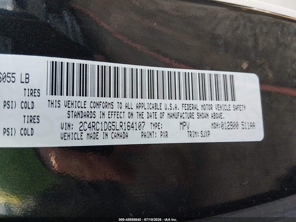 2C4RC1DG5LR164107 2020 CHRYSLER VOYAGER photo no. 9
