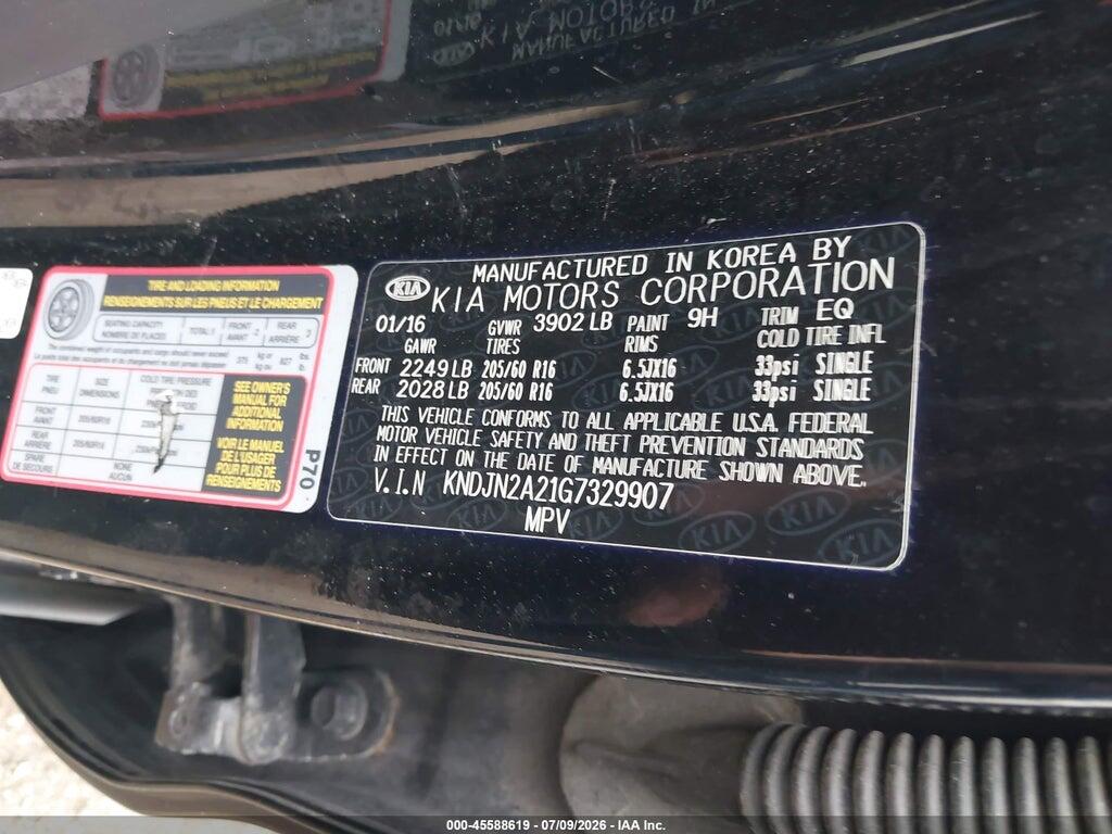 KNDJN2A21G7329907 2016 KIA SOUL photo no. 9