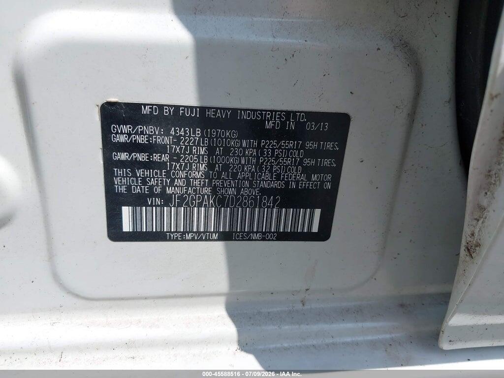 JF2GPAKC7D2861842 2013 SUBARU XV CROSSTREK photo no. 9