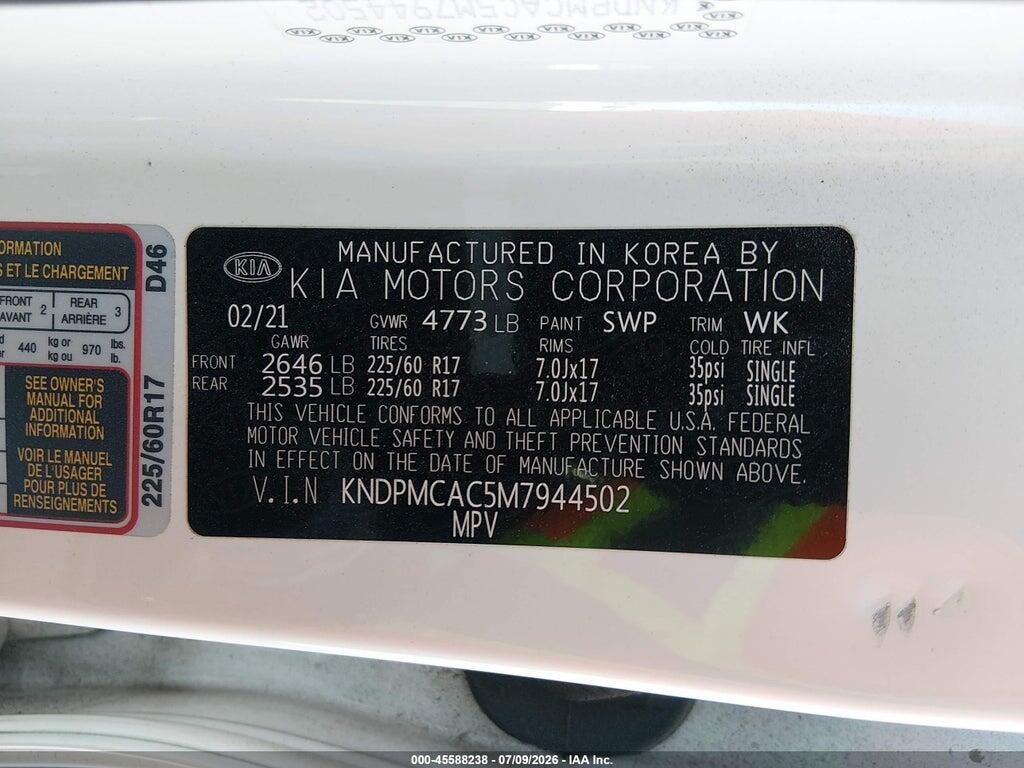 KNDPMCAC5M7944502 2021 KIA SPORTAGE photo no. 9