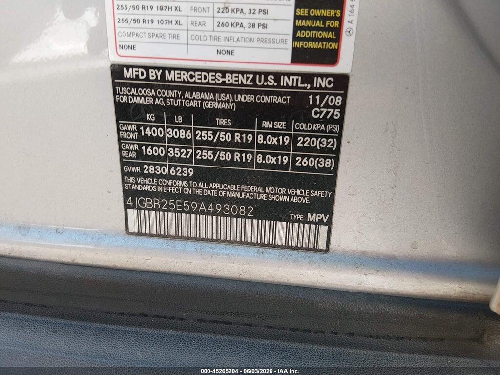 4JGBB25E59A493082 2009 MERCEDES-BENZ ML 320 BLUETEC photo no. 9