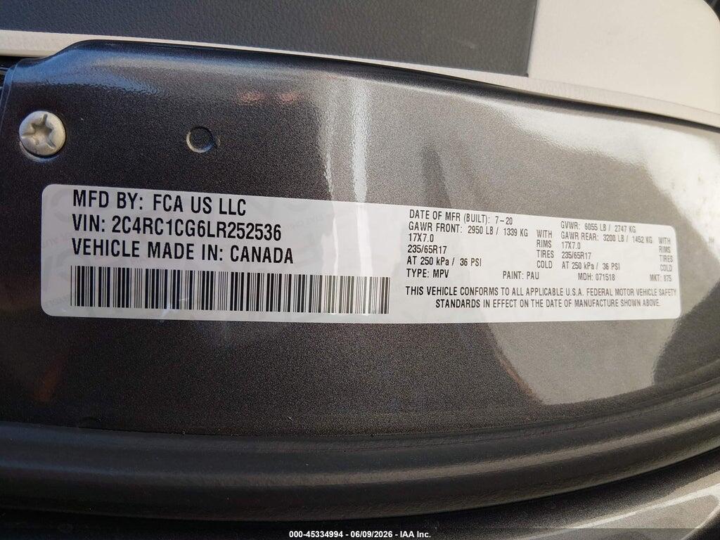 2C4RC1CG6LR252536 2020 CHRYSLER VOYAGER photo no. 9