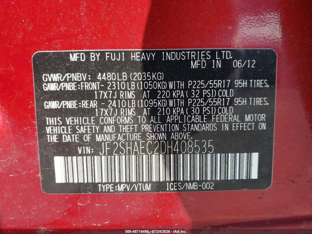 JF2SHAEC2DH408535 2013 SUBARU FORESTER photo no. 9