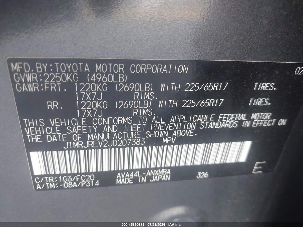 JTMRJREV2JD207383 2018 TOYOTA RAV4 HYBRID photo no. 9