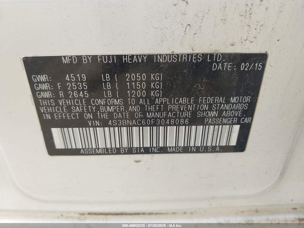 4S3BNAC60F3048086 2015 SUBARU LEGACY photo no. 9