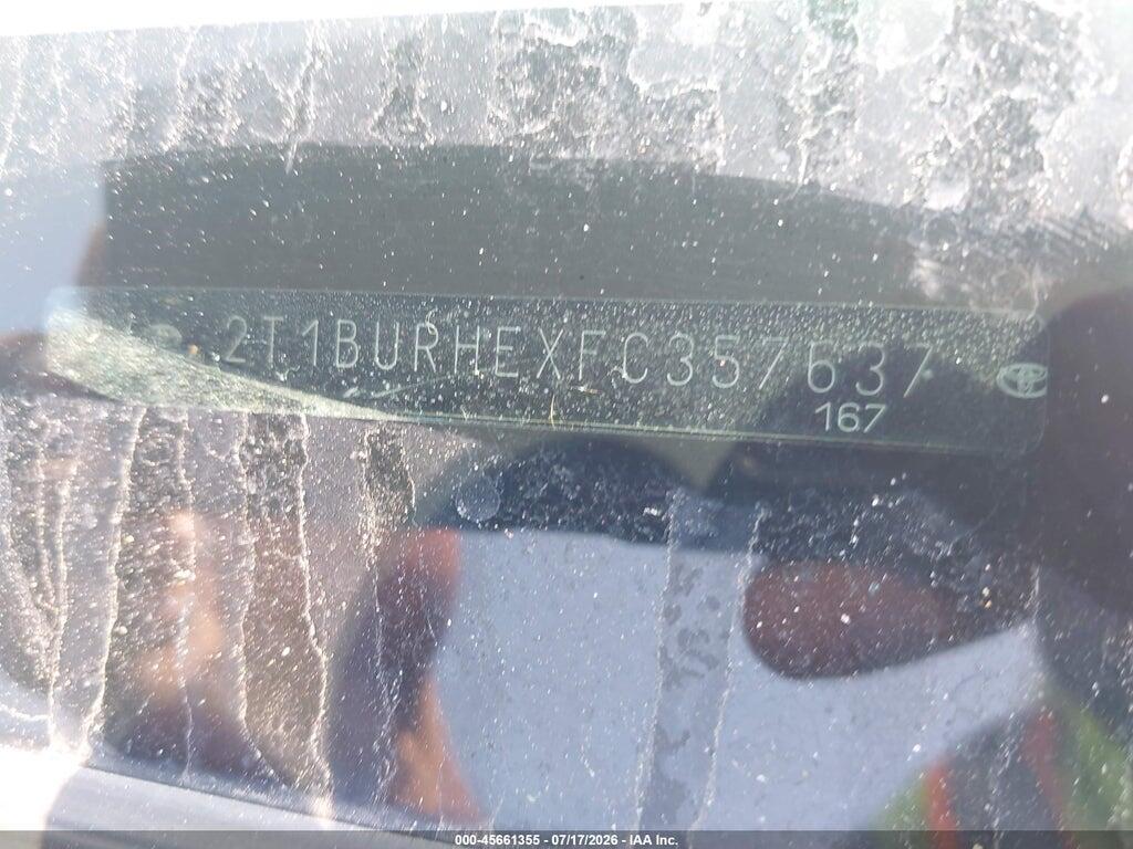 2T1BURHEXFC357637 2015 TOYOTA COROLLA photo no. 9