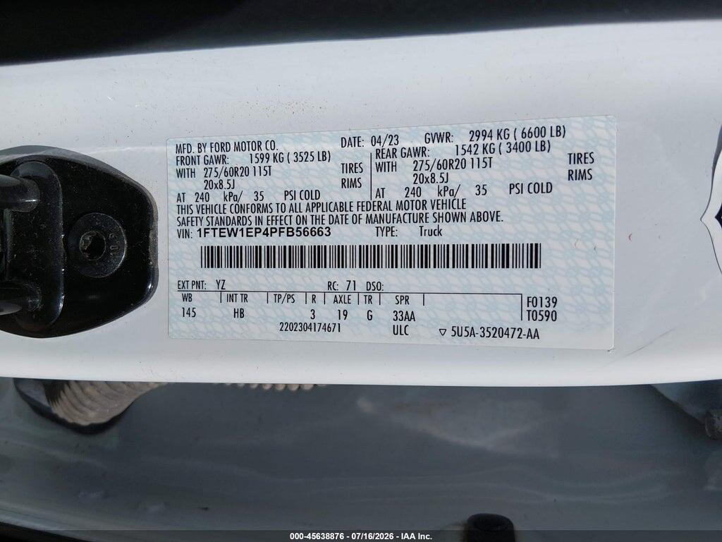 1FTEW1EP4PFB56663 2023 FORD F-150 photo no. 9
