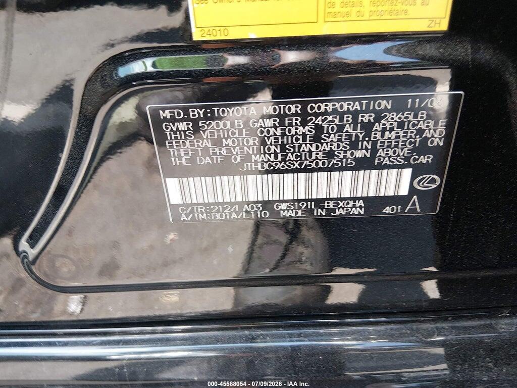 JTHBC96SX75007515 2007 LEXUS GS 450H photo no. 9