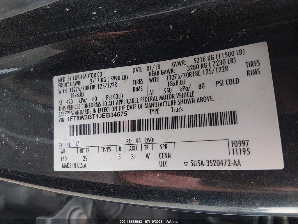 1FT8W3BT1JEB34675 2018 FORD F-350 photo no. 8