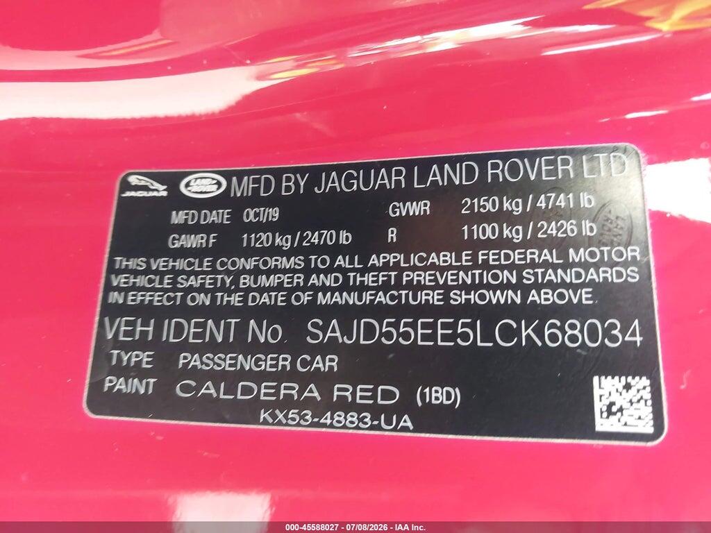 SAJD55EE5LCK68034 2020 JAGUAR F-TYPE photo no. 9