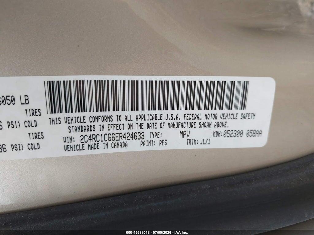 2C4RC1CG6ER424633 2014 CHRYSLER TOWN & COUNTRY photo no. 9