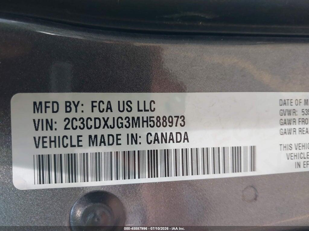2C3CDXJG3MH588973 2021 DODGE CHARGER photo no. 9