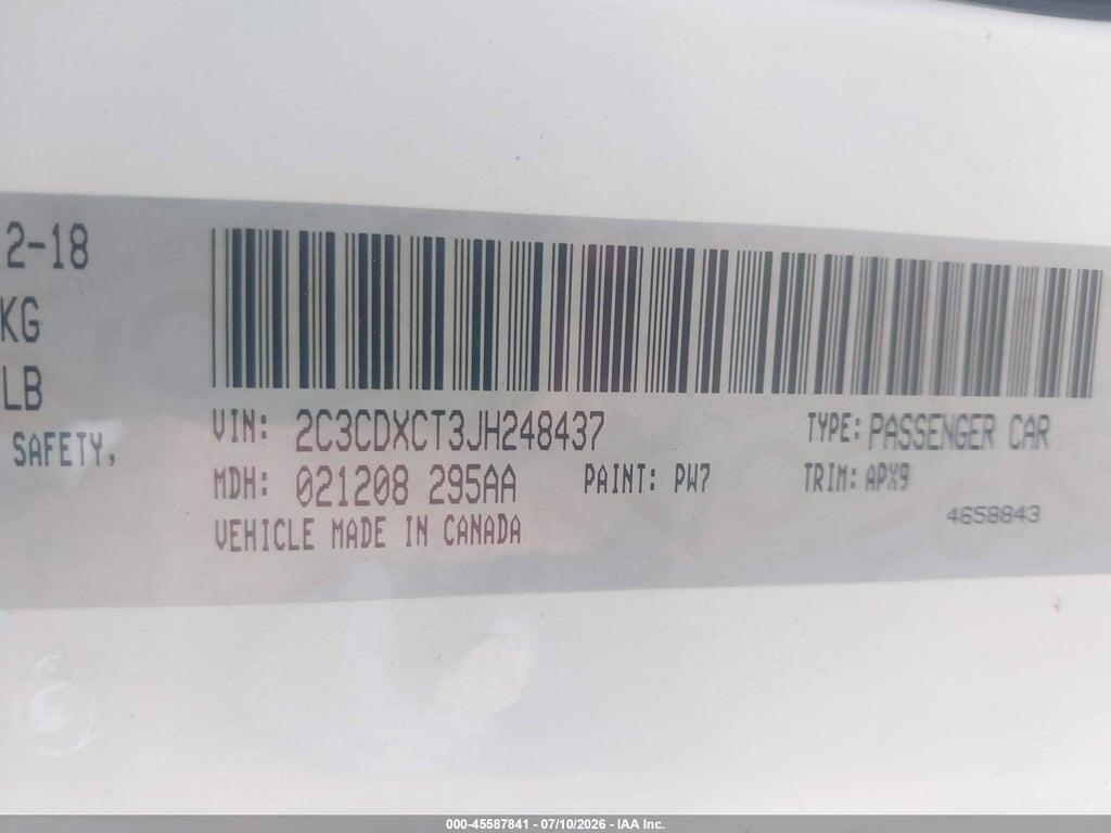 2C3CDXCT3JH248437 2018 DODGE CHARGER photo no. 9