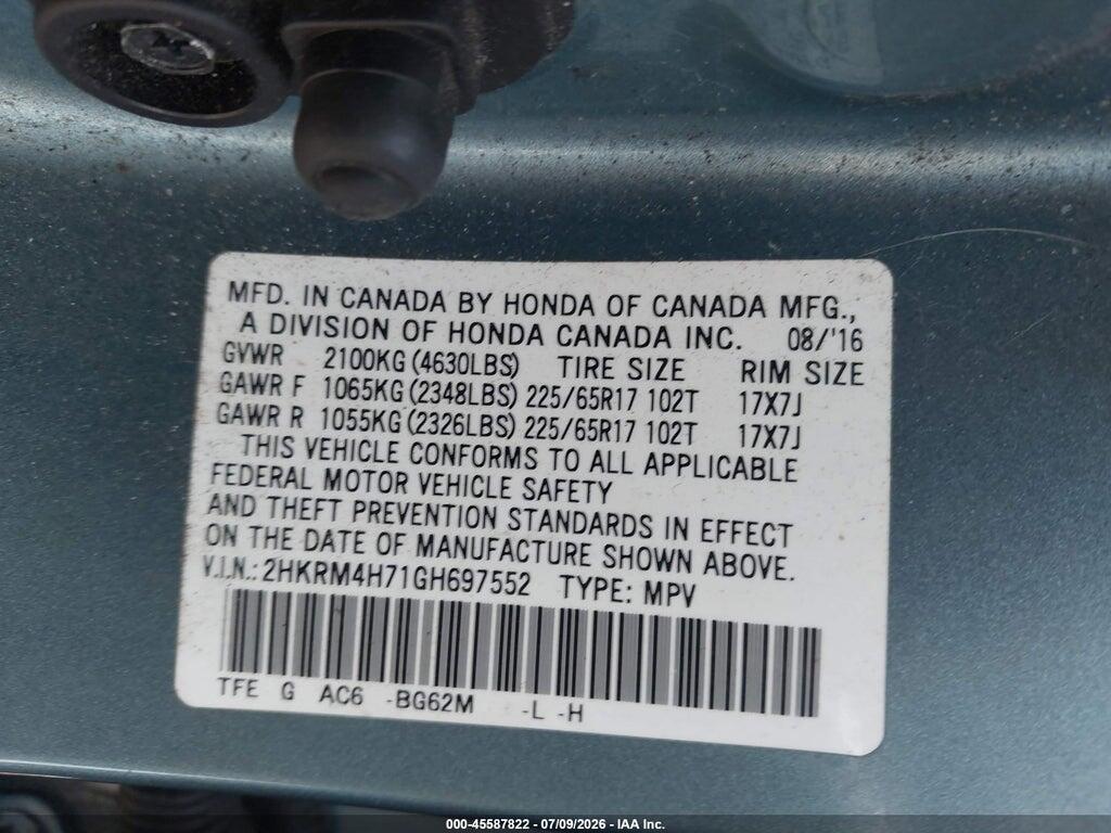 2HKRM4H71GH697552 2016 HONDA CR-V photo no. 9