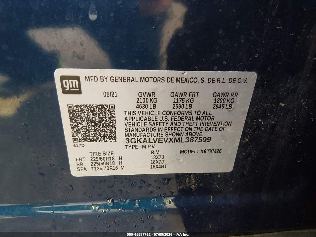 3GKALVEVXML387599 2021 GMC TERRAIN photo no. 9