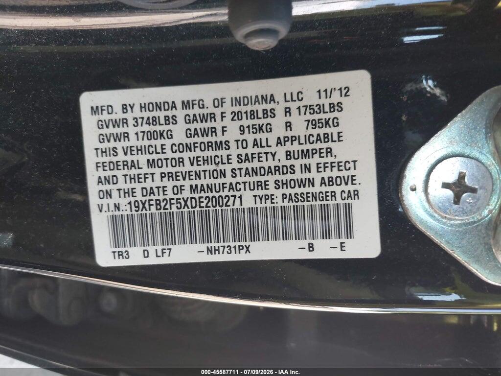 19XFB2F5XDE200271 2013 HONDA CIVIC photo no. 9
