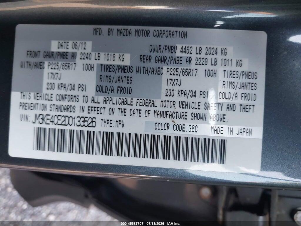 JM3KE4CE2D0133526 2013 MAZDA CX-5 photo no. 9