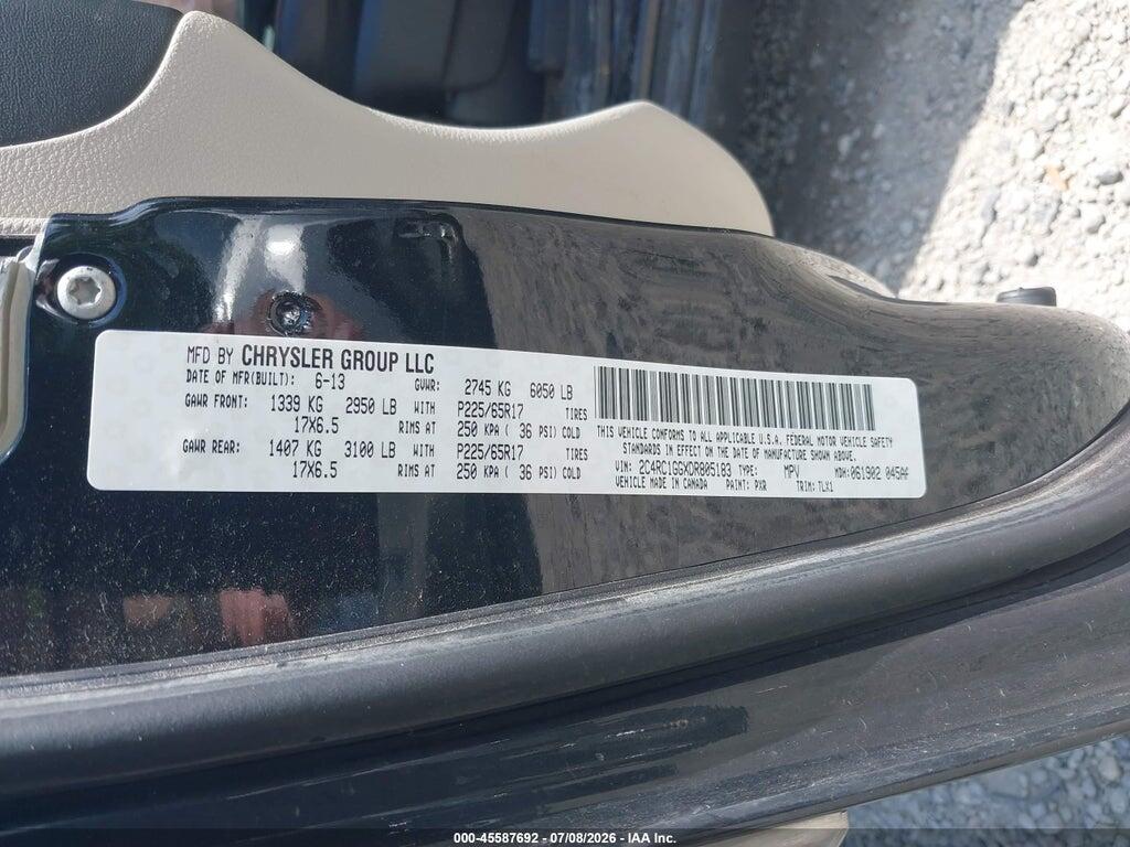 2C4RC1GGXDR805183 2013 CHRYSLER TOWN & COUNTRY photo no. 9