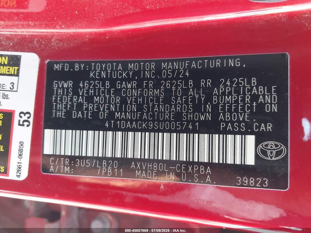 4T1DAACK9SU005741 2025 TOYOTA CAMRY photo no. 9