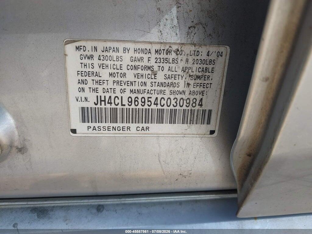 JH4CL96954C030984 2004 ACURA TSX photo no. 9