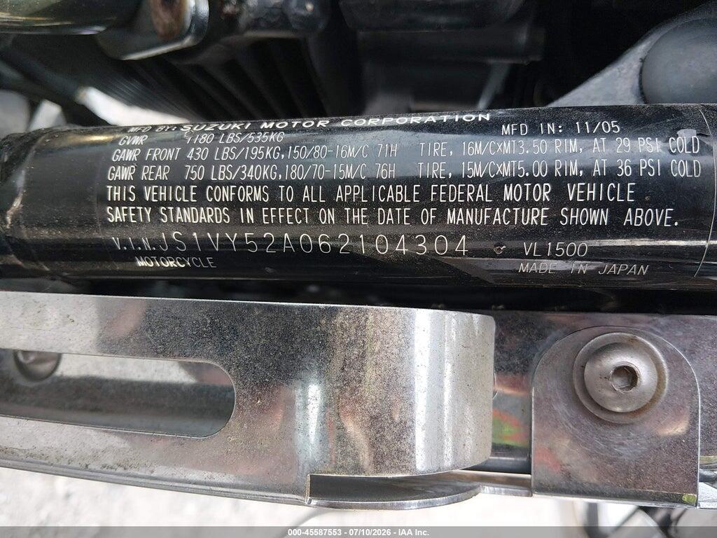 JS1VY52A062104304 2006 SUZUKI C90 photo no. 10