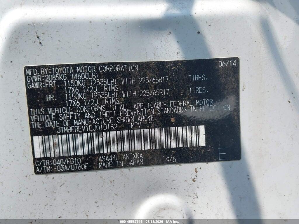 JTMBFREV1EJ010182 2014 TOYOTA RAV4 photo no. 9