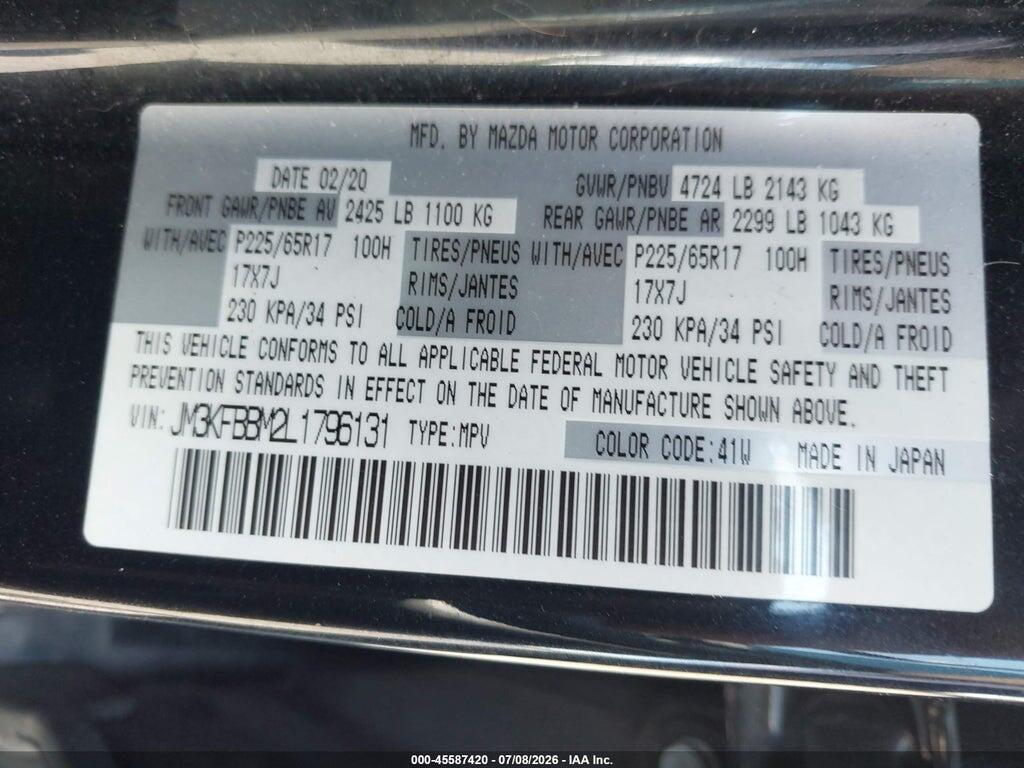 JM3KFBBM2L1796131 2020 MAZDA CX-5 photo no. 9