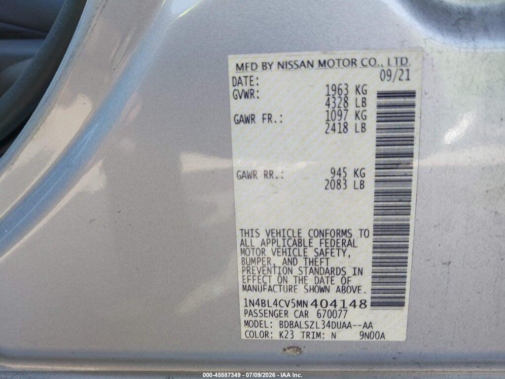 1N4BL4CV5MN404148 2021 NISSAN ALTIMA photo no. 9