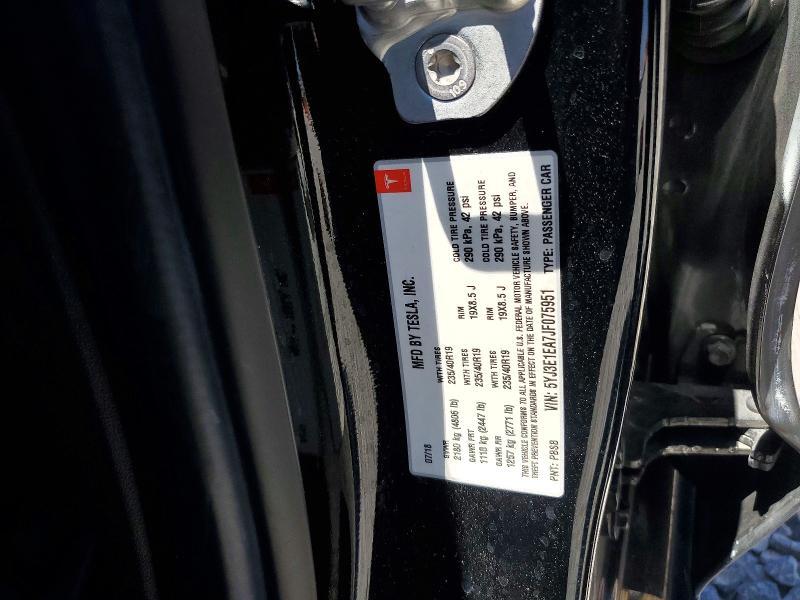 5YJ3E1EA7JF075951 2018 TESLA MODEL 3 photo no. 12