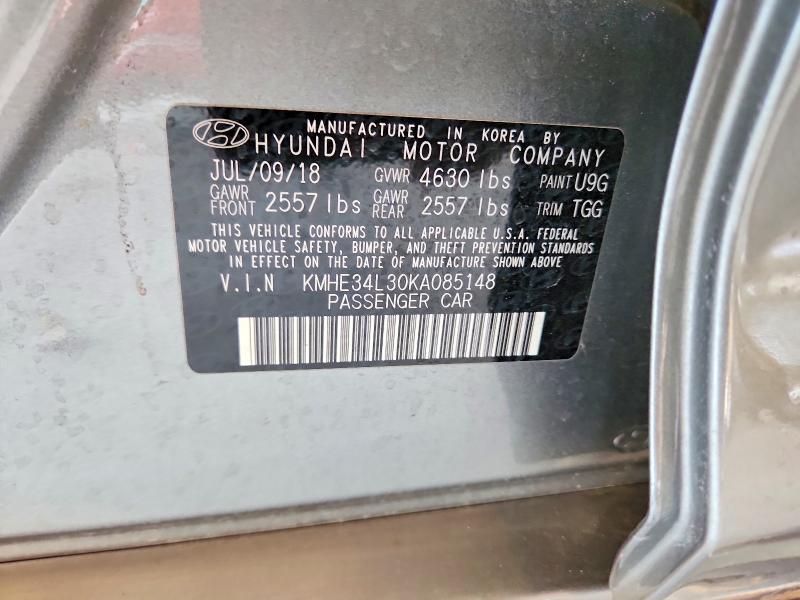 KMHE34L30KA085148 2019 HYUNDAI SONATA HYBRID photo no. 12