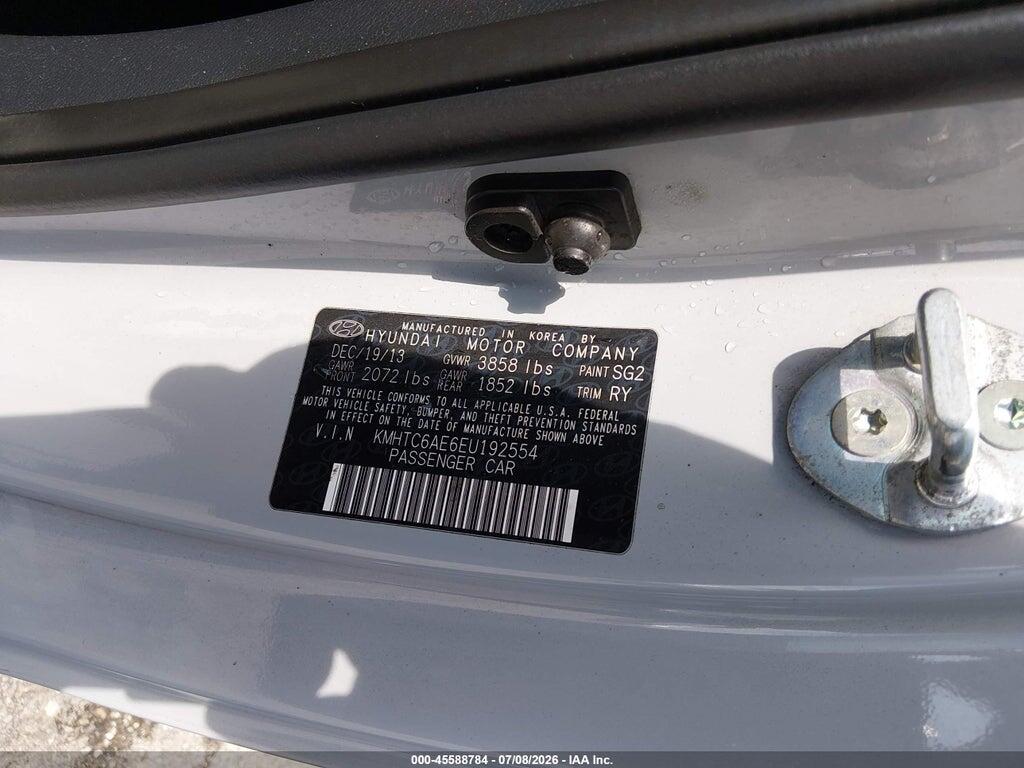 KMHTC6AE6EU192554 2014 HYUNDAI VELOSTER photo no. 9