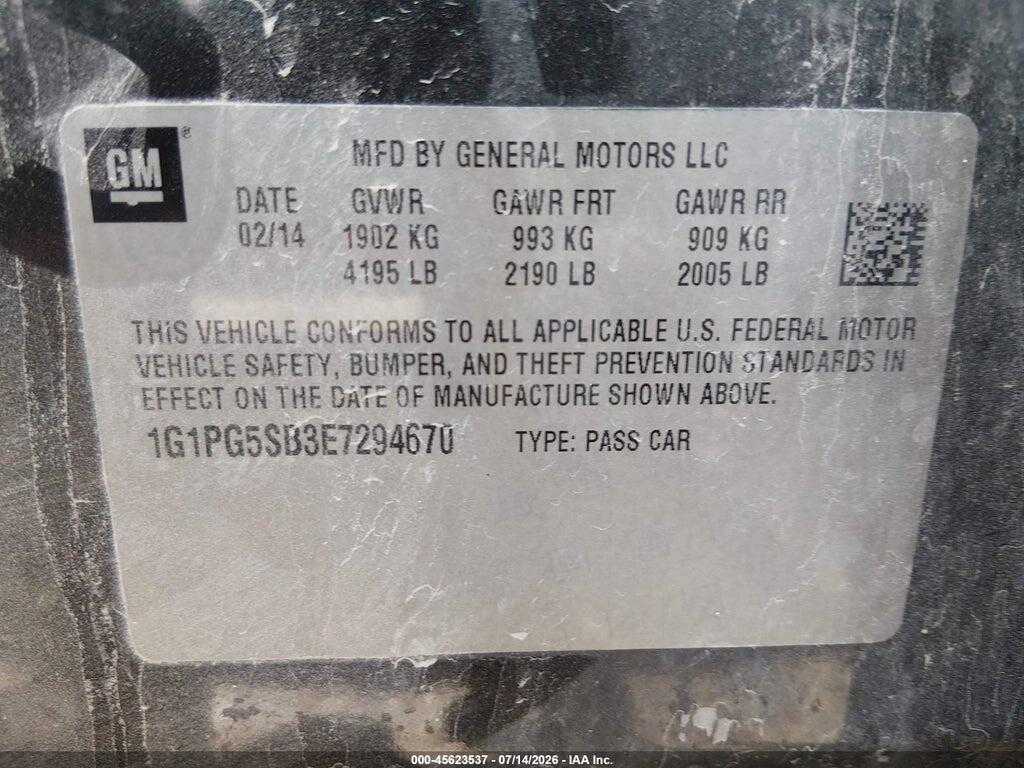1G1PG5SB3E7294670 2014 CHEVROLET CRUZE photo no. 9