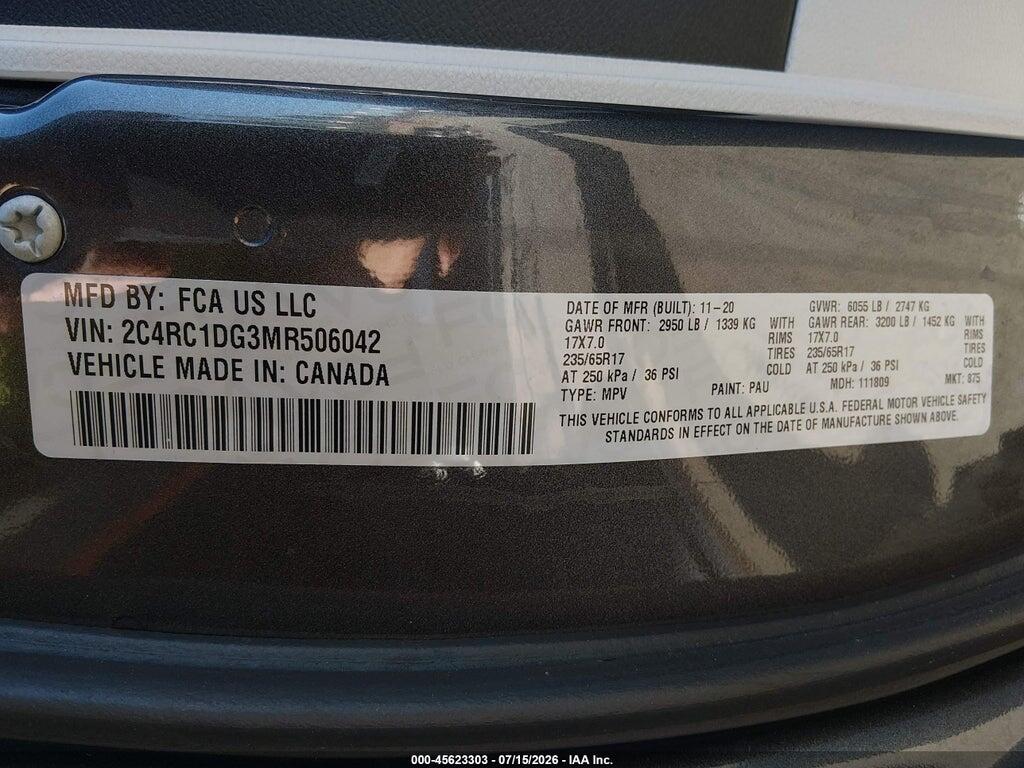 2C4RC1DG3MR506042 2021 CHRYSLER VOYAGER photo no. 9
