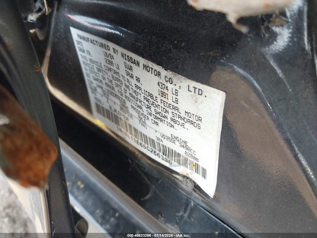 1N4BL11E65C266330 2005 NISSAN ALTIMA photo no. 9