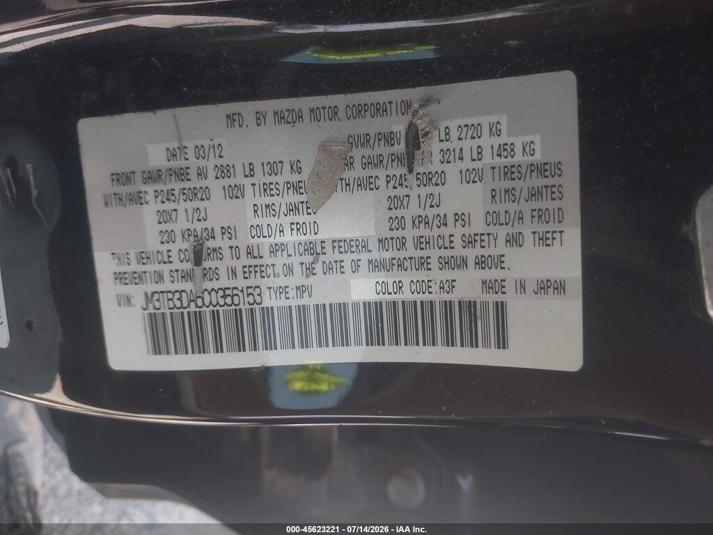 JM3TB3DA6C0356153 2012 MAZDA CX-9 photo no. 9