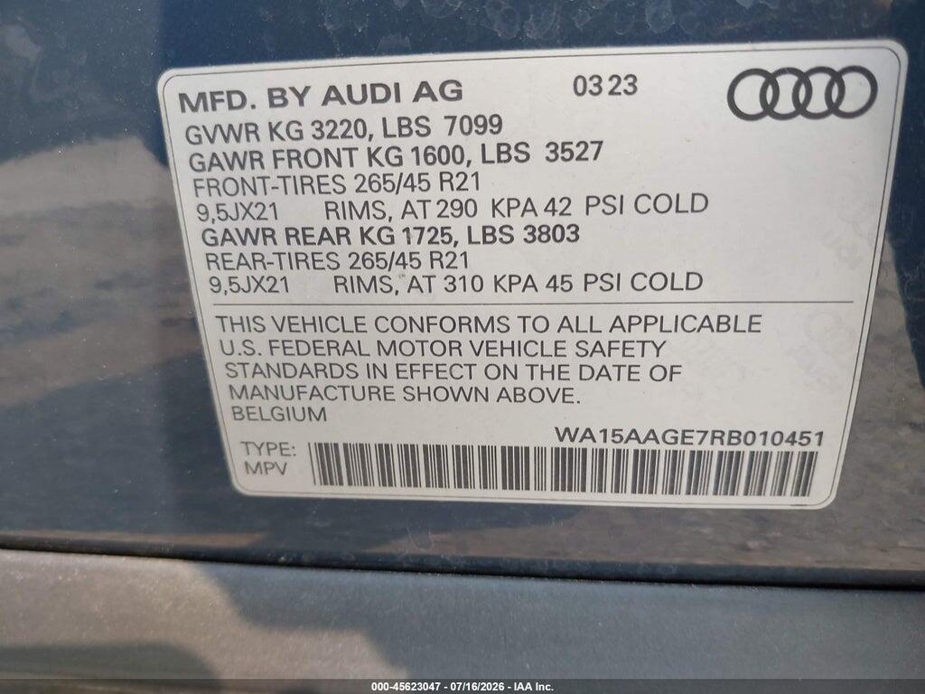 WA15AAGE7RB010451 2024 AUDI Q8 E-TRON photo no. 9