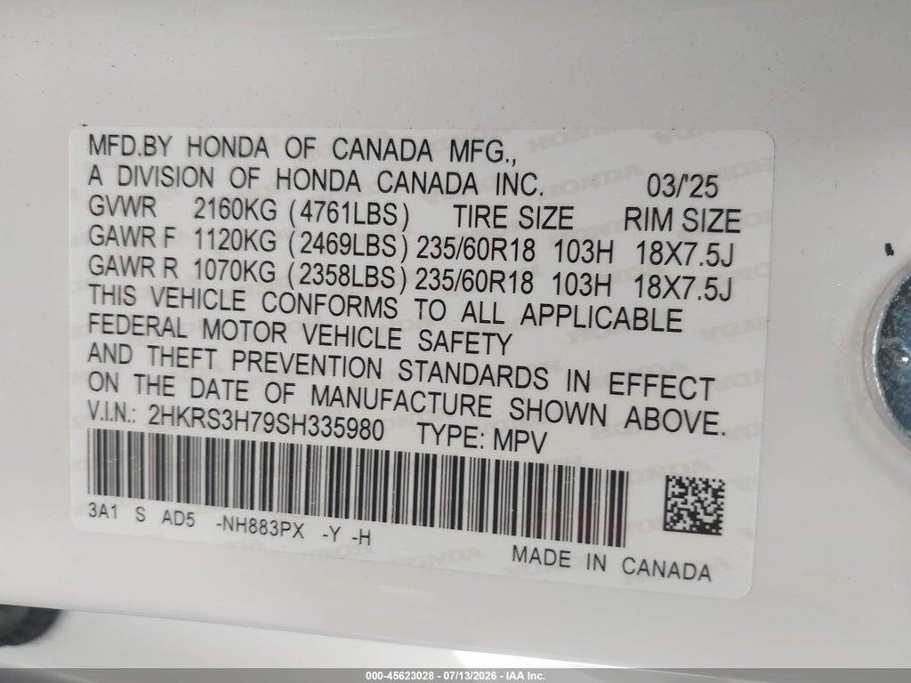 2HKRS3H79SH335980 2025 HONDA CR-V photo no. 9