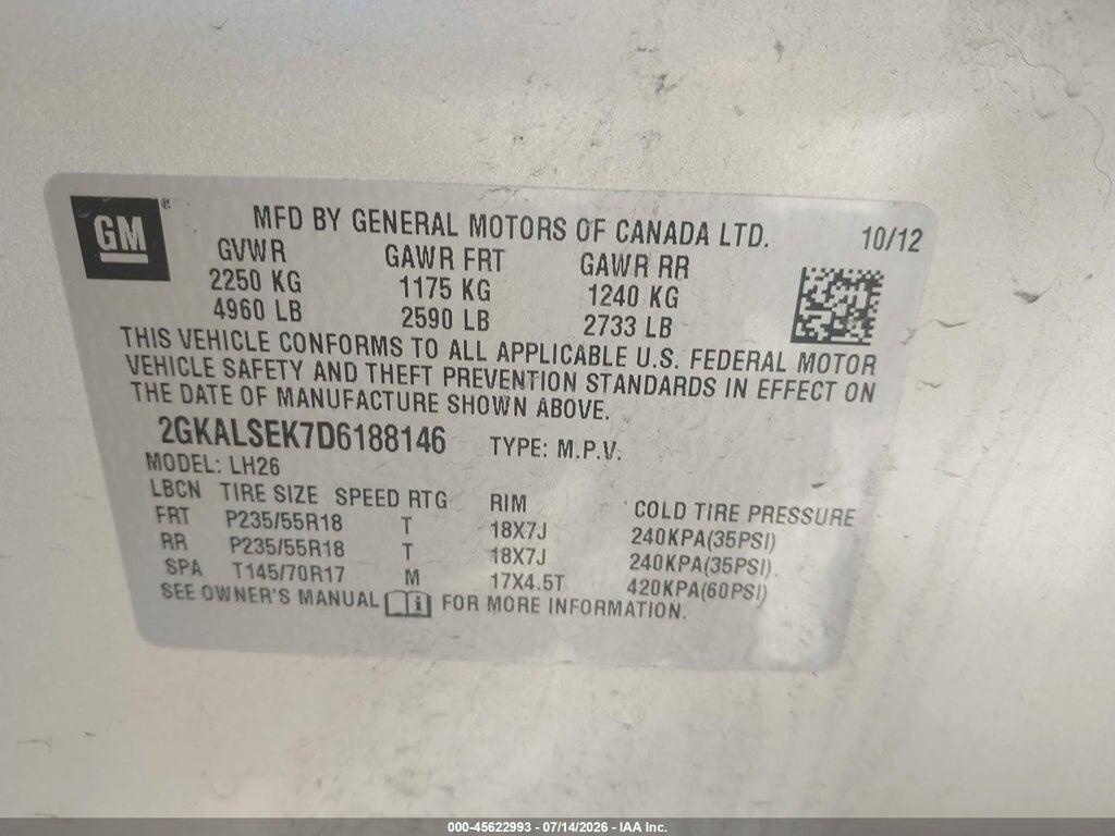 2GKALSEK7D6188146 2013 GMC TERRAIN photo no. 9