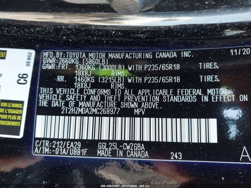2T2HZMDA2MC268977 2021 LEXUS RX 350 photo no. 9