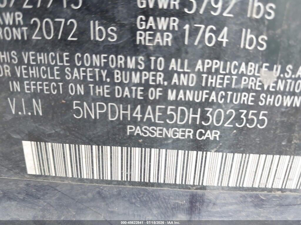 5NPDH4AE5DH302355 2013 HYUNDAI ELANTRA photo no. 9